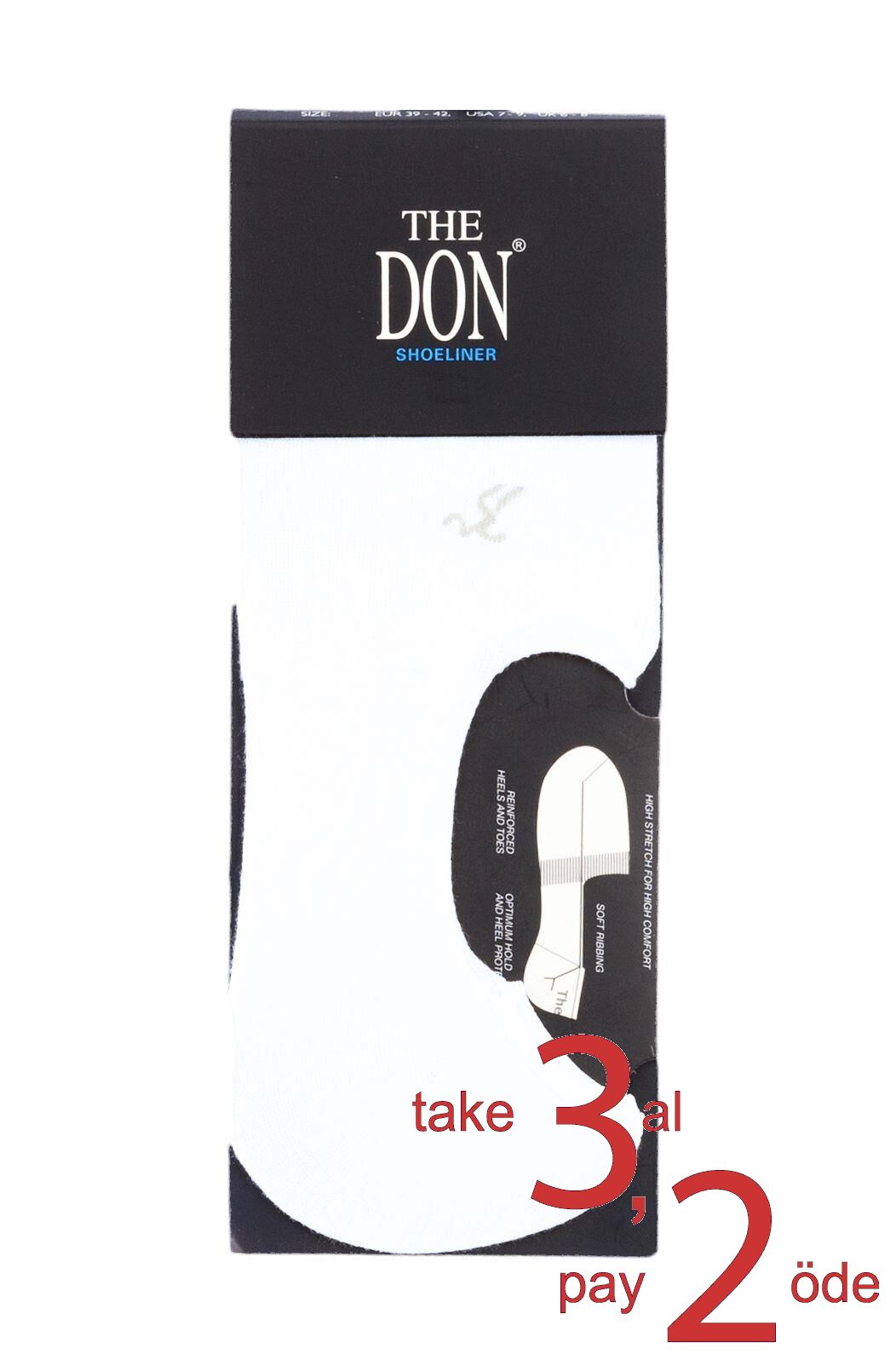 The DON Pamuk Çetik Erkek Suba Çorap Beyaz