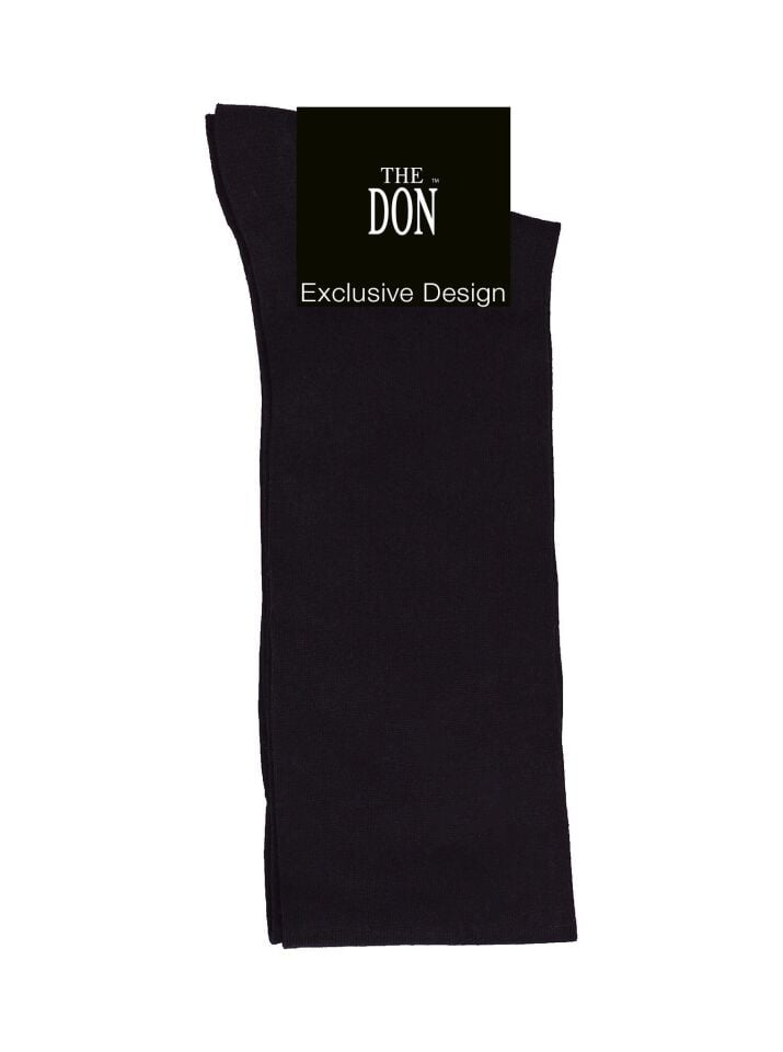 The DON Merserize Uzun Dizaltı Erkek Çorap Siyah