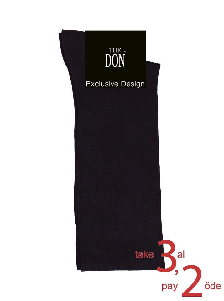 The DON Merserize Uzun Dizaltı Erkek Çorap Siyah