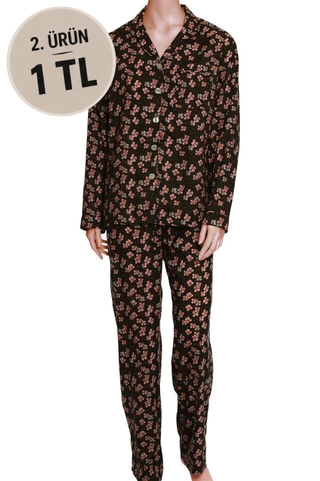 The DON Poplin Kadın Pijama Takımı Desen 45