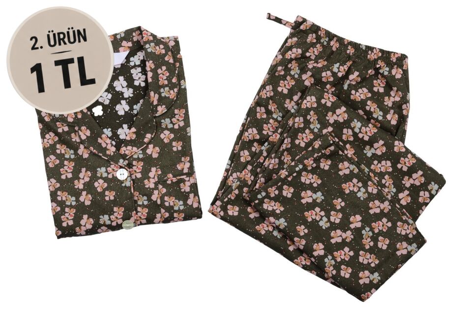 The DON Poplin Kadın Pijama Takımı Desen 45