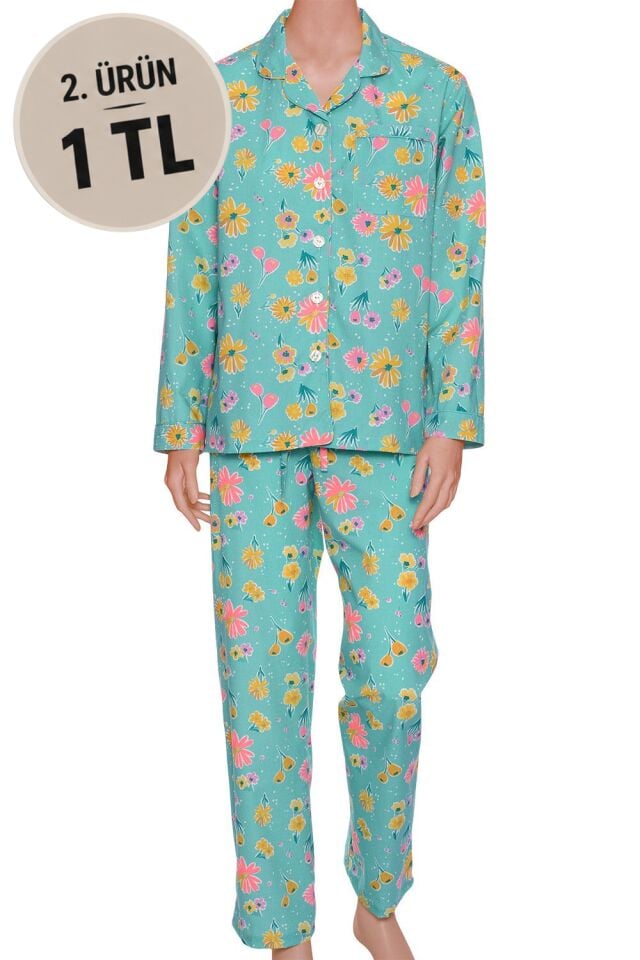 The DON Poplin Kadın Pijama Takımı Desen 47
