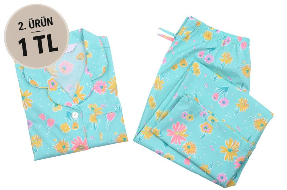 The DON Poplin Kadın Pijama Takımı Desen 47