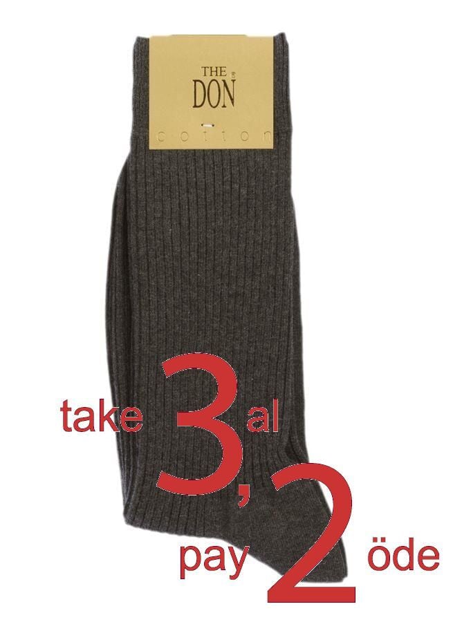The DON Kalın Ripli Pamuklu Erkek Çorap Antrasit