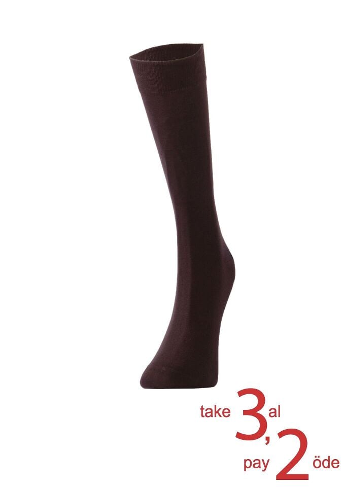 The DON İnce Ripli Pamuklu Erkek Çorap K.Kahve