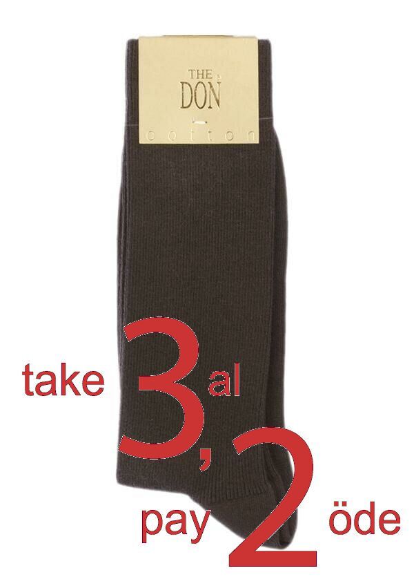 The DON İnce Ripli Pamuklu Erkek Çorap K.Kahve
