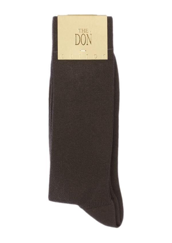 The DON İnce Ripli Pamuklu Erkek Çorap K.Kahve