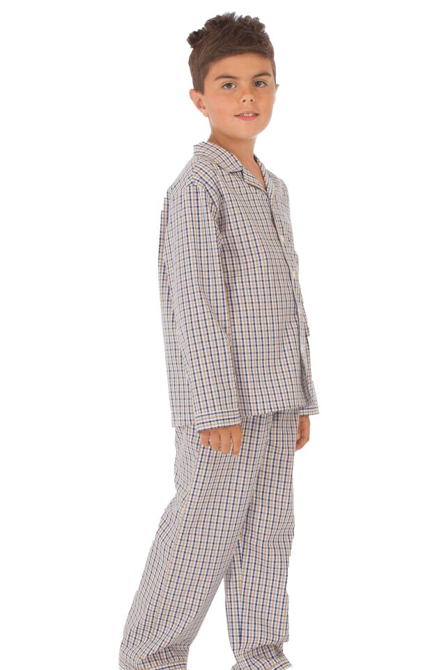 The DON Poplin Erkek Çocuk Pijama Takımı Desen 1