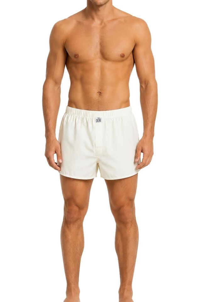 The DON Poplin Erkek Boxer Krem Rengi