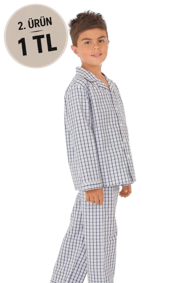 The DON Poplin Erkek Çocuk Pijama Takımı Desen 2