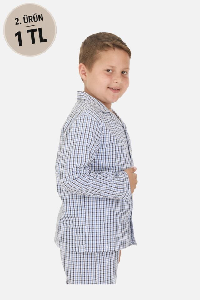 The DON Poplin Erkek Çocuk Pijama Takımı Desen 5
