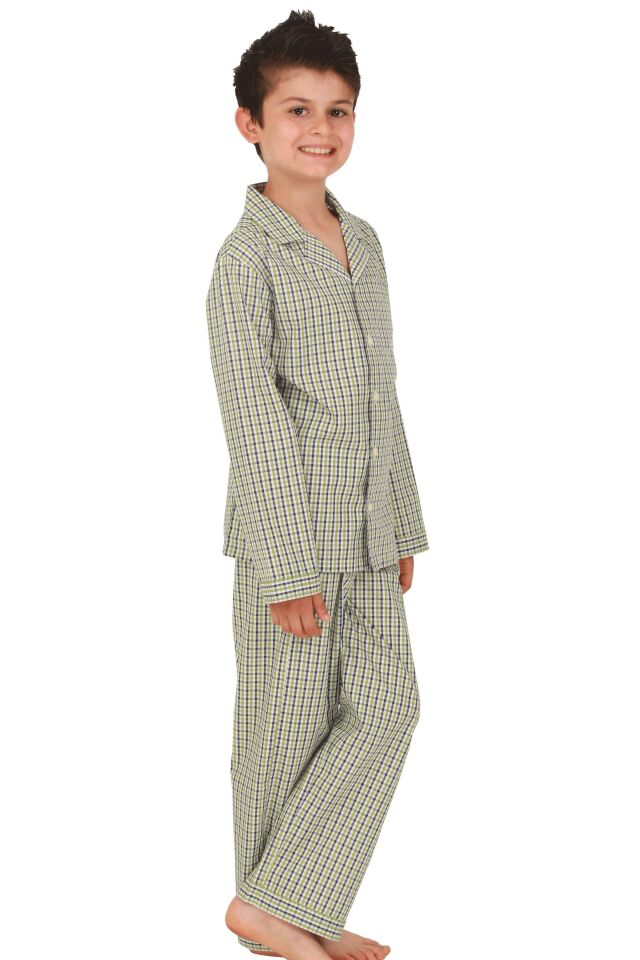 The DON Poplin Erkek Çocuk Pijama Takımı Desen 10