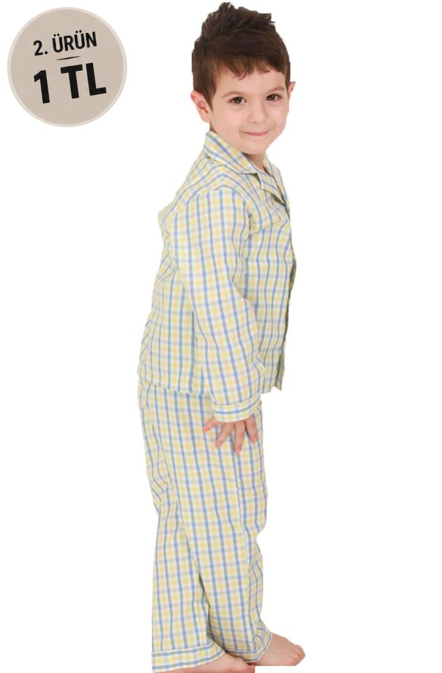 The DON Poplin Erkek Çocuk Pijama Takımı Desen 11