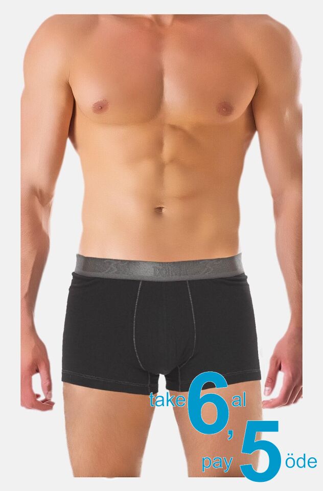 The DON Bambu Erkek Boxer Siyah Zemin Siyah Lastik