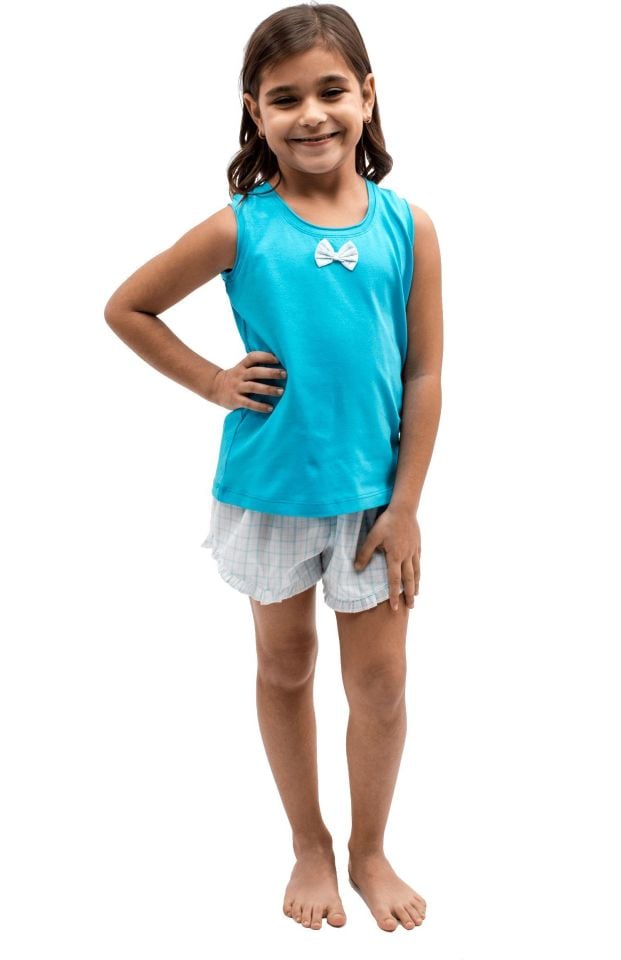 The DON Anne-Kız Model Kız Çocuk Şort-Atlet Takımı Desen 4