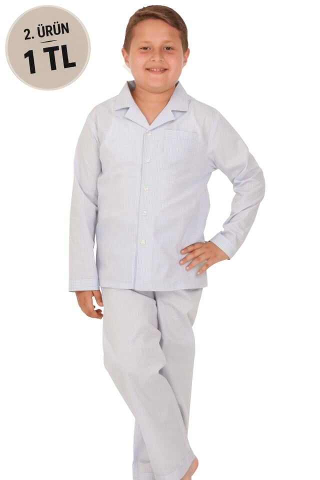 The DON Poplin Erkek Çocuk Pijama Takımı Desen 12