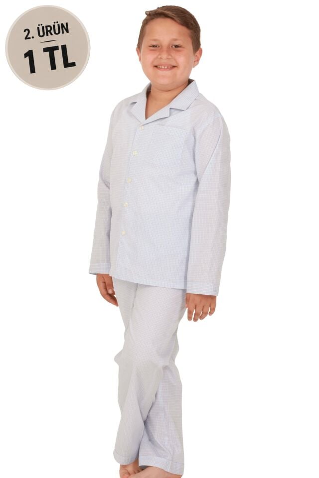 The DON Poplin Erkek Çocuk Pijama Takımı Desen 12