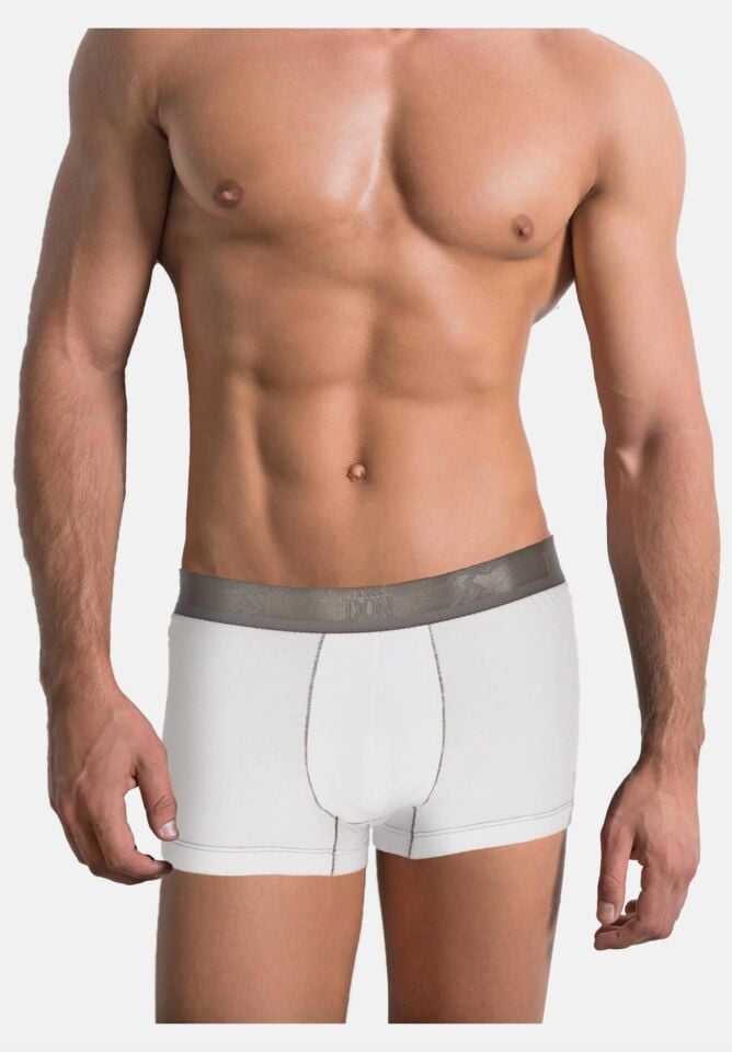The DON Bambu Erkek Boxer Düz Beyaz