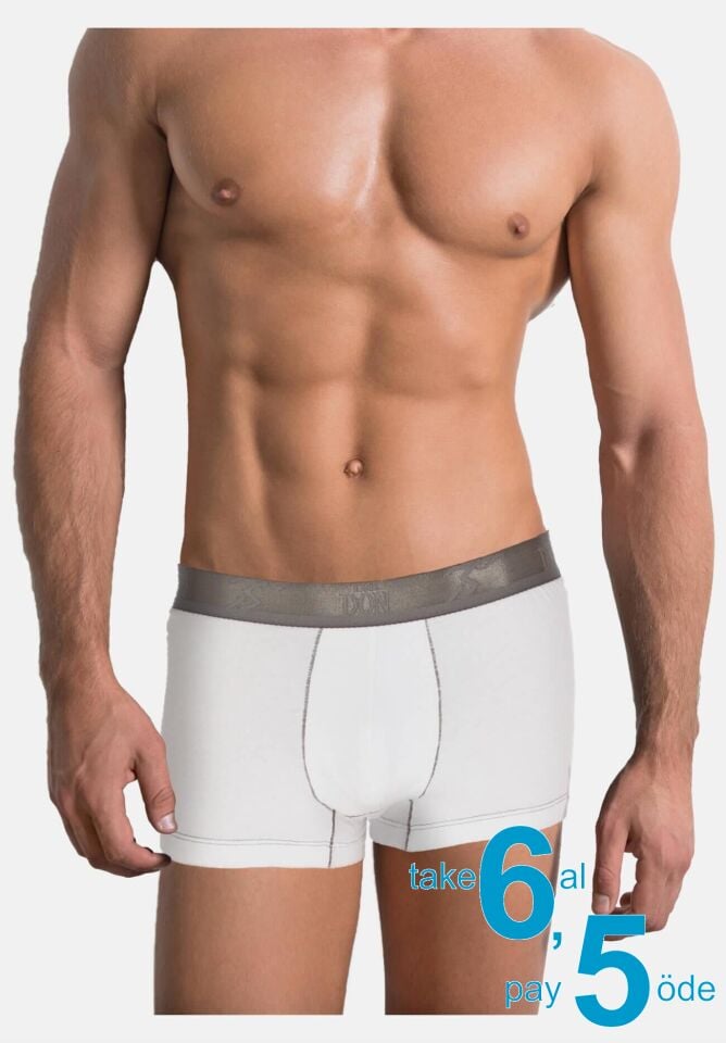 The DON Bambu Erkek Boxer Düz Beyaz