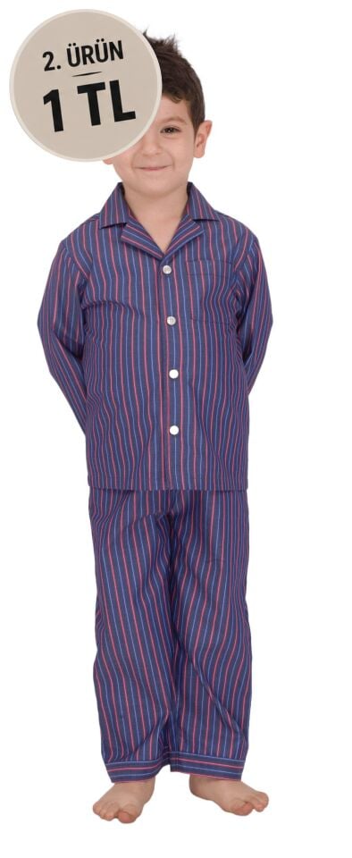 The DON Poplin Erkek Çocuk Pijama Takımı Desen 13