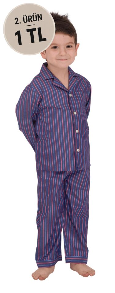 The DON Poplin Erkek Çocuk Pijama Takımı Desen 13
