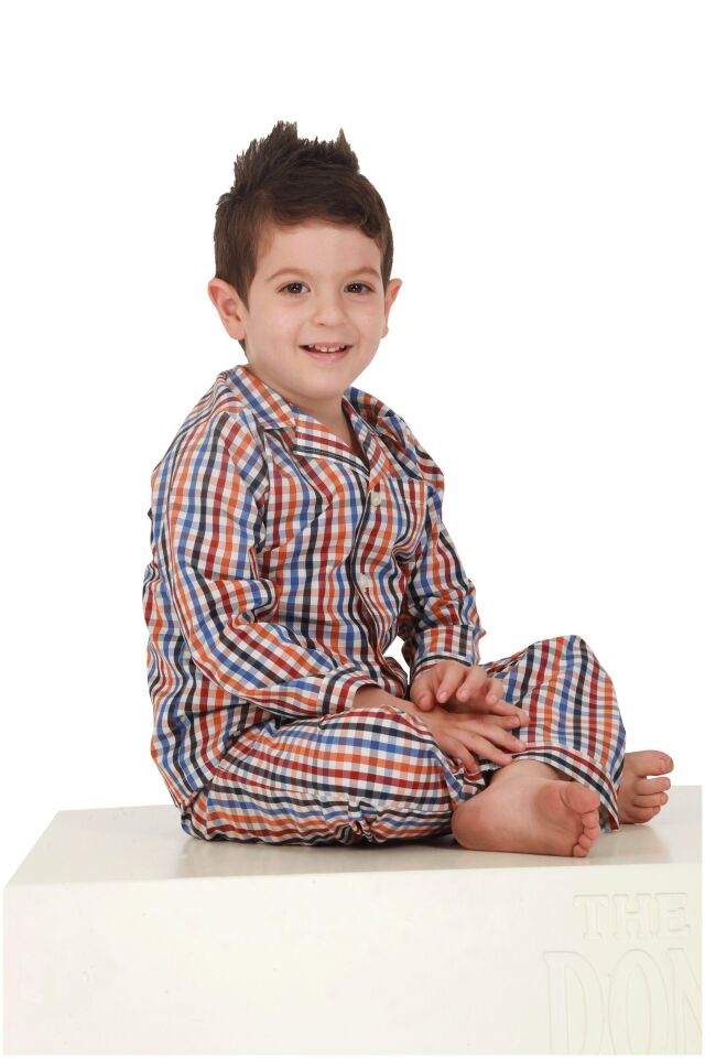 The DON Poplin Erkek Çocuk Pijama Takımı Desen 14