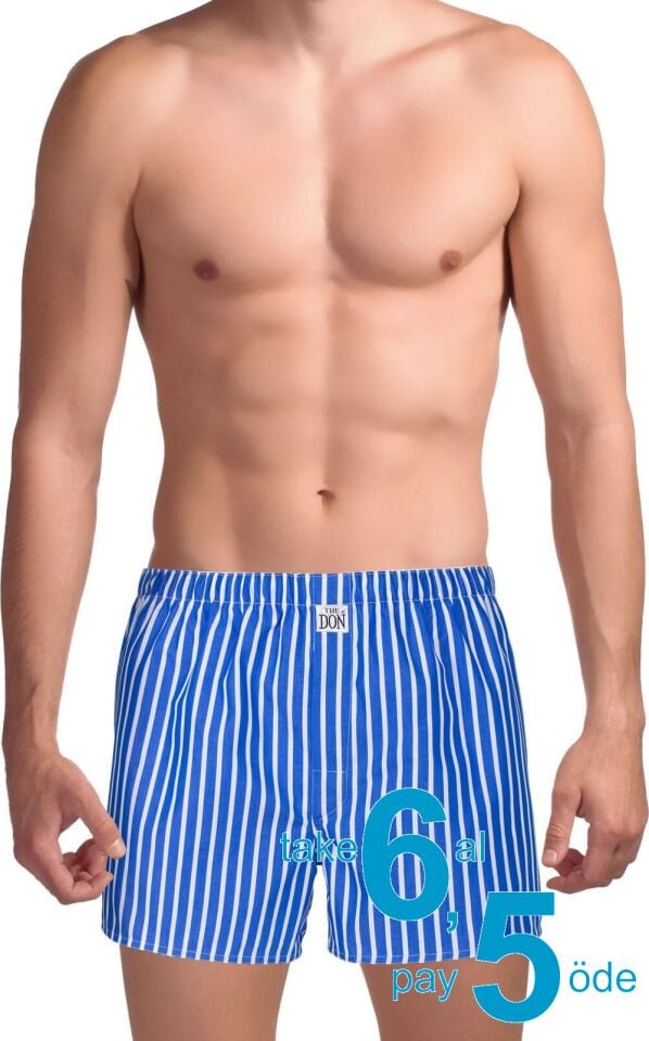 The DON Poplin Erkek Boxer Breton Çizgili