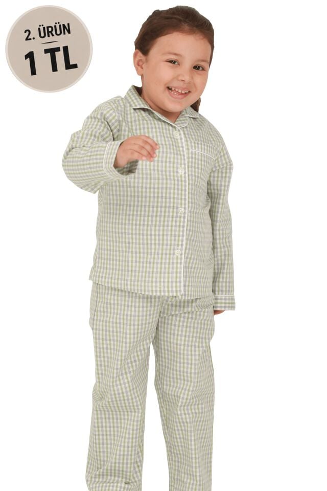 The DON Poplin Kız Çocuk Pijama Takımı Desen 2