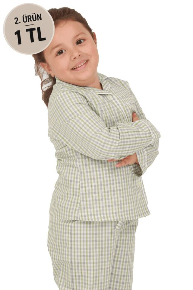 The DON Poplin Kız Çocuk Pijama Takımı Desen 2