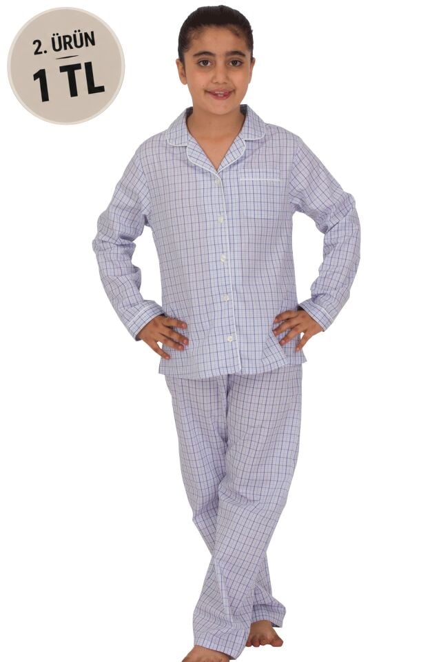 The DON Poplin Kız Çocuk Pijama Takımı Desen 3
