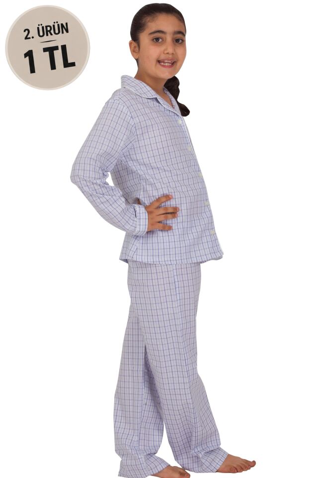 The DON Poplin Kız Çocuk Pijama Takımı Desen 3