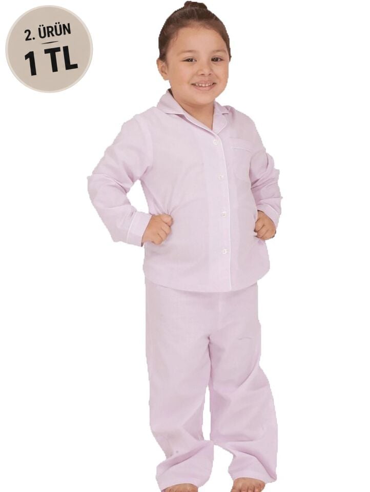 The DON Poplin Kız Çocuk Pijama Takımı Desen 4