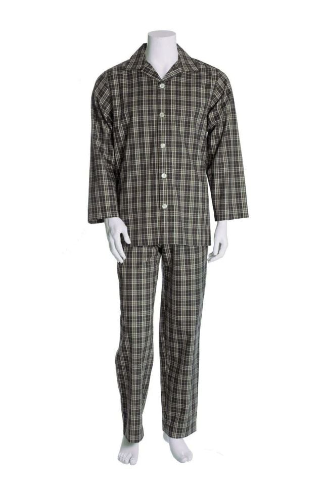 The DON Poplin Erkek Pijama Takımı Avcı Ekose
