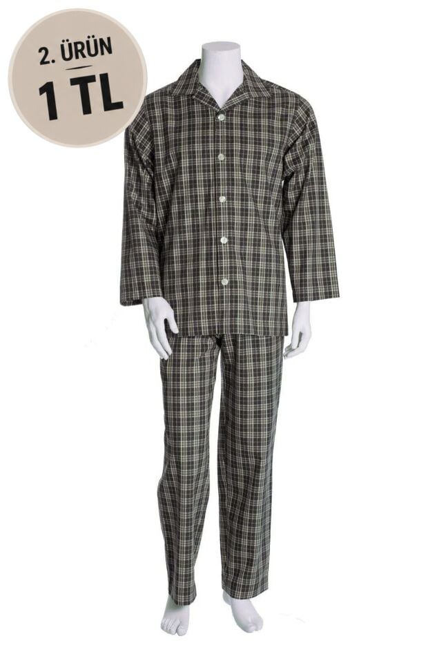 The DON Poplin Erkek Pijama Takımı Desen 24