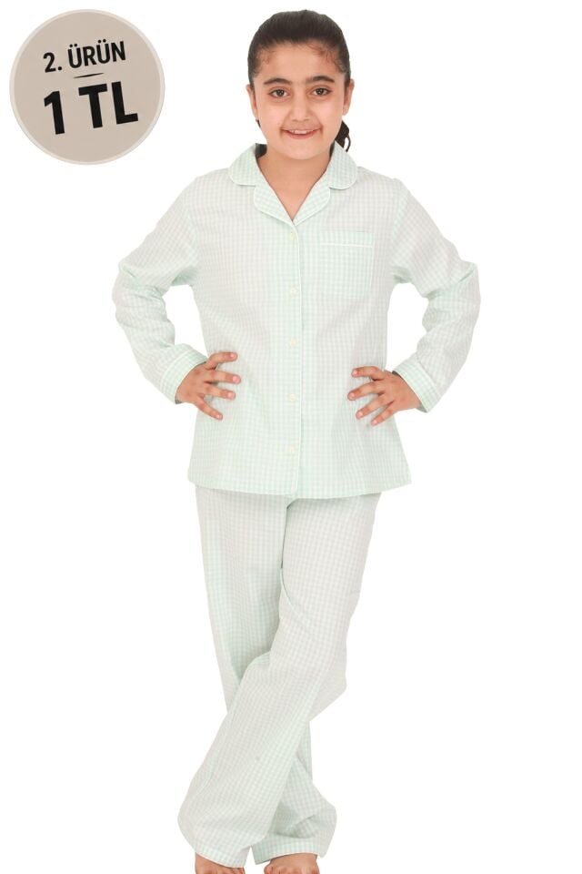 The DON Poplin Kız Çocuk Pijama Takımı Desen 5