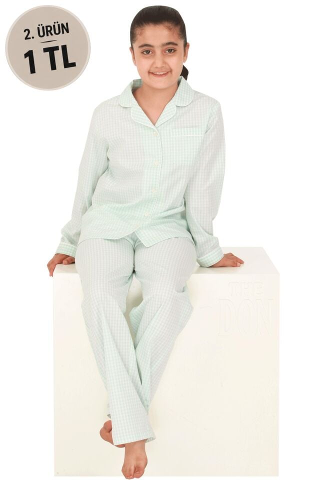 The DON Poplin Kız Çocuk Pijama Takımı Desen 5
