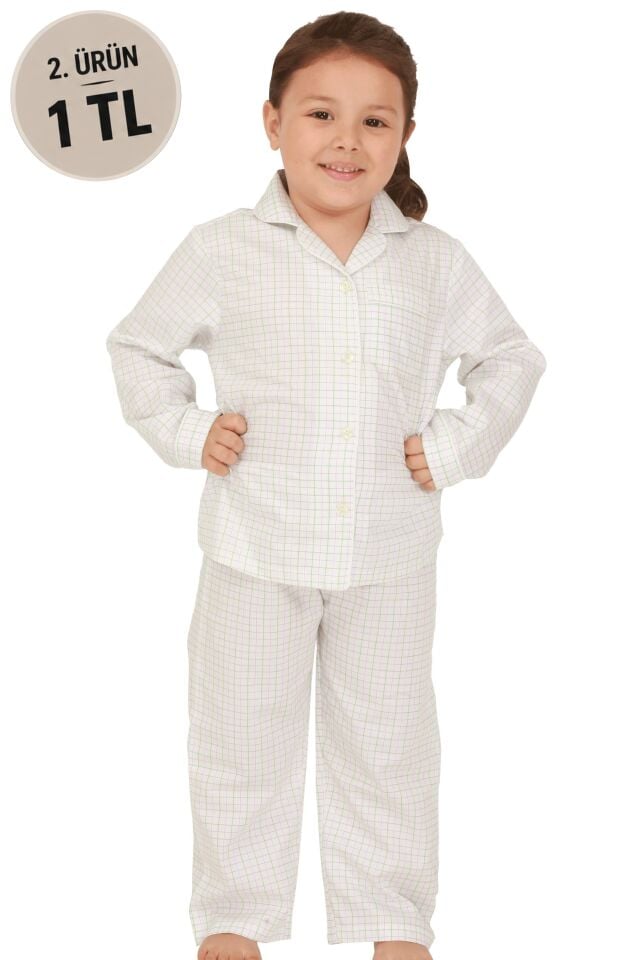 The DON Poplin Kız Çocuk Pijama Takımı Desen 6