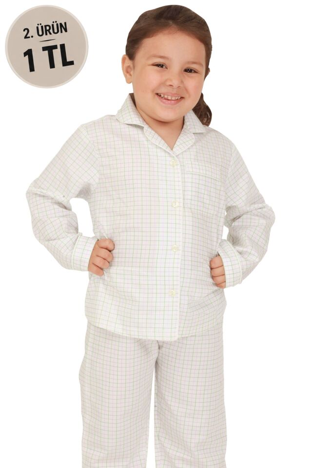 The DON Poplin Kız Çocuk Pijama Takımı Desen 6