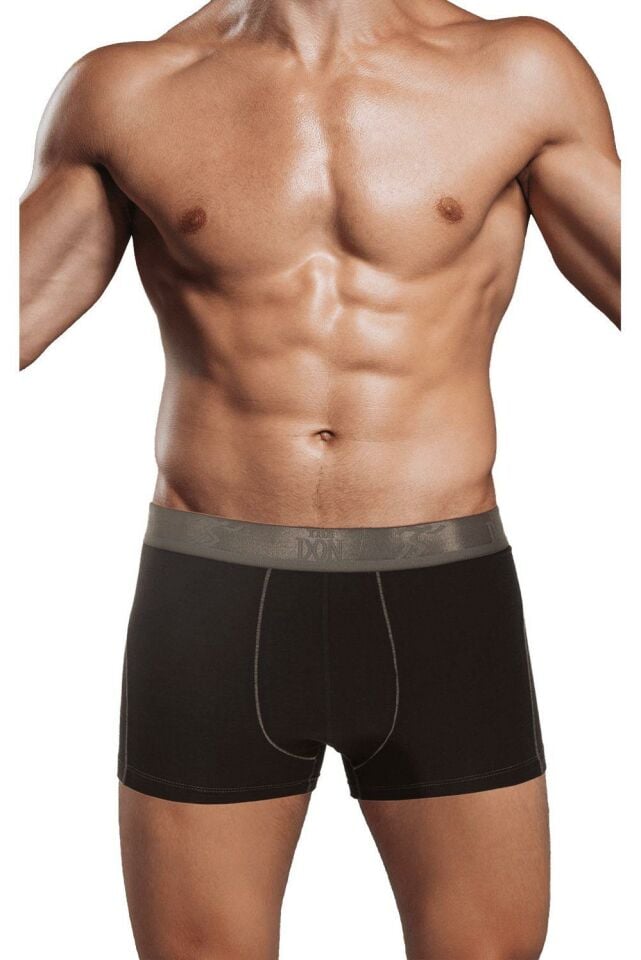 The DON Bambu Sport Erkek Boxer Siyah Zemin Siyah Lastik