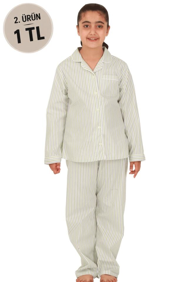 The DON Poplin Kız Çocuk Pijama Takımı Desen 7