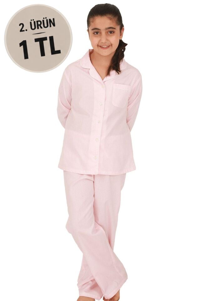 The DON Poplin Kız Çocuk Pijama Takımı Desen 8