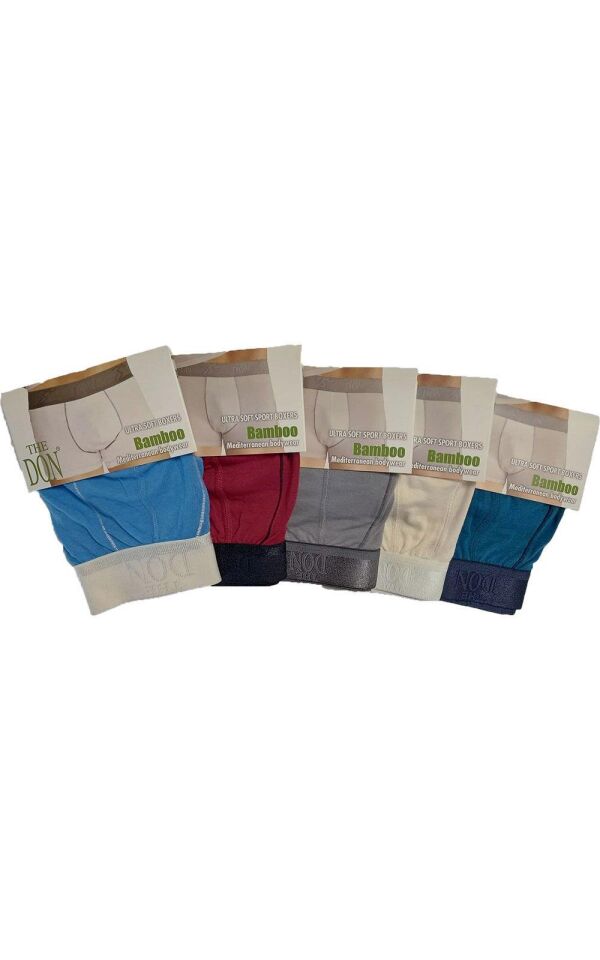 The DON Bamboo Sport Erkek Boxer 5'li Paket - 5P2S - (S)