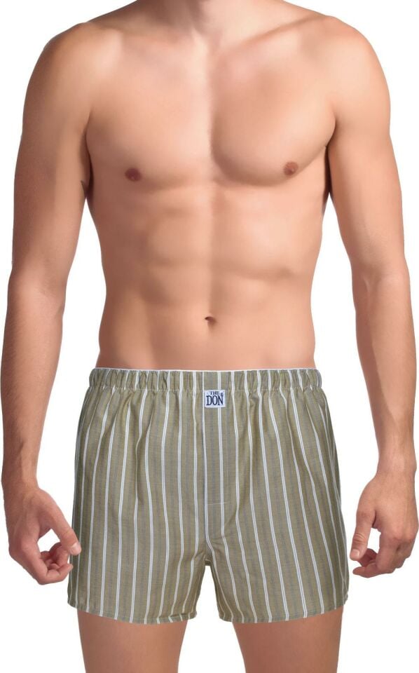 The DON Poplin Erkek Boxer Saman Balyası Çizgili