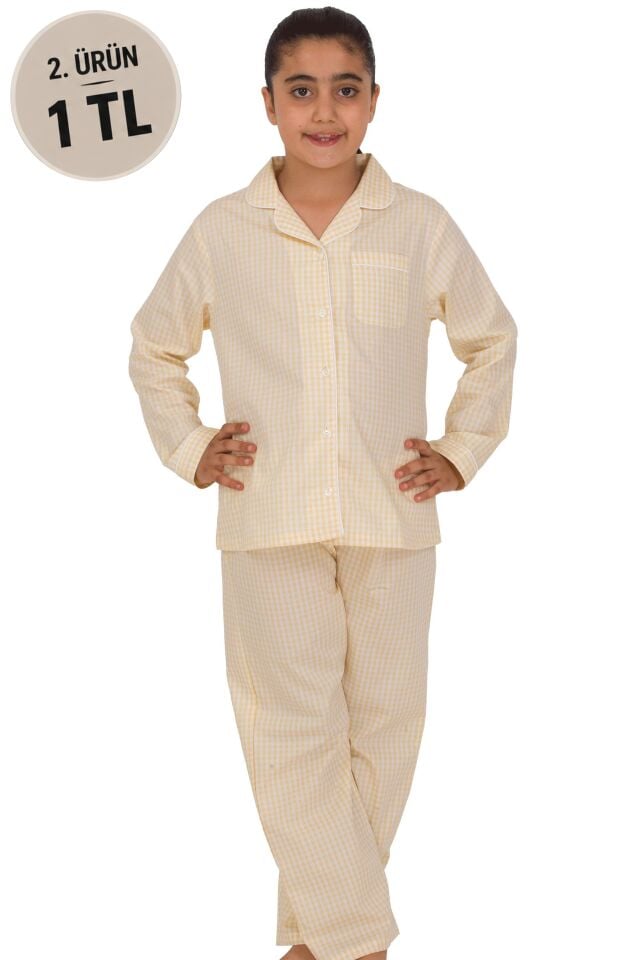 The DON Poplin Kız Çocuk Pijama Takımı Desen 9