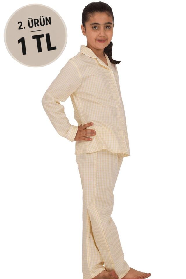 The DON Poplin Kız Çocuk Pijama Takımı Desen 9