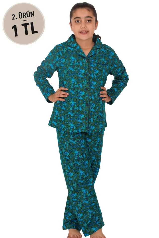 The DON Poplin Kız Çocuk Pijama Takımı Desen 10