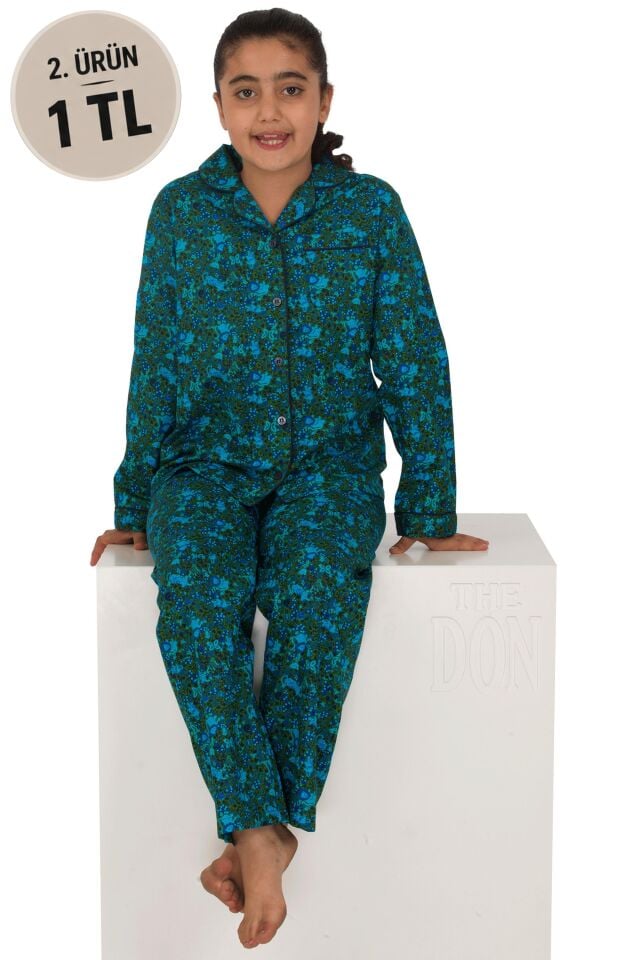 The DON Poplin Kız Çocuk Pijama Takımı Desen 10
