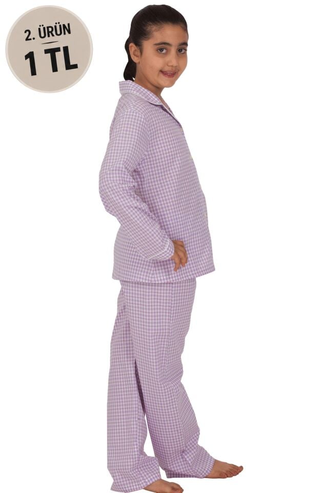 The DON Poplin Kız Çocuk Pijama Takımı Desen 11