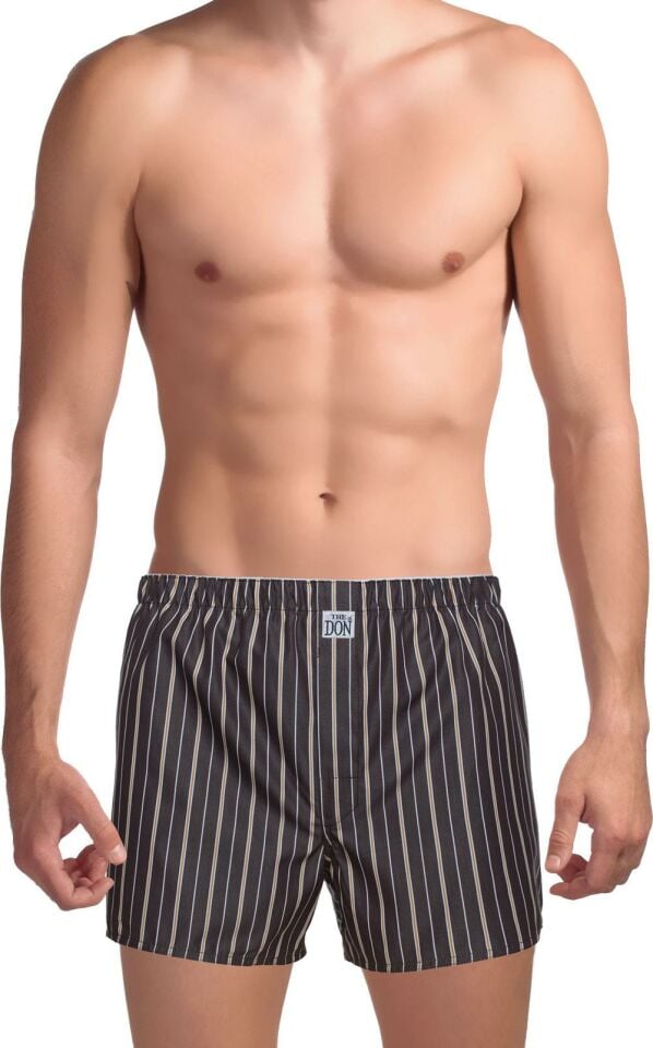 The DON Poplin Erkek Boxer Karamel Çizgili