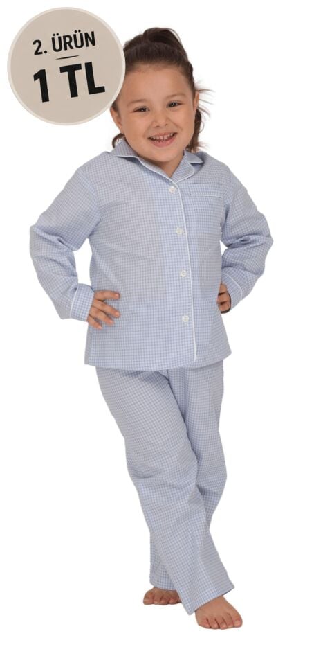 The DON Poplin Kız Çocuk Pijama Takımı Desen 12